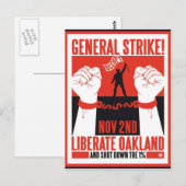 Liberate Oakland Occupy Protest Flyer Briefkaart (Voorkant / Achterkant)