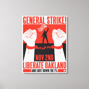 Liberate Oakland Occupy Wall Street Wrapped Canvas Afdruk