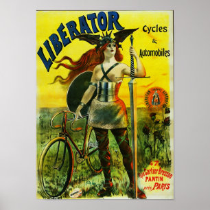 LIBERATOR-fietsen en fiets voor automatische gege Poster