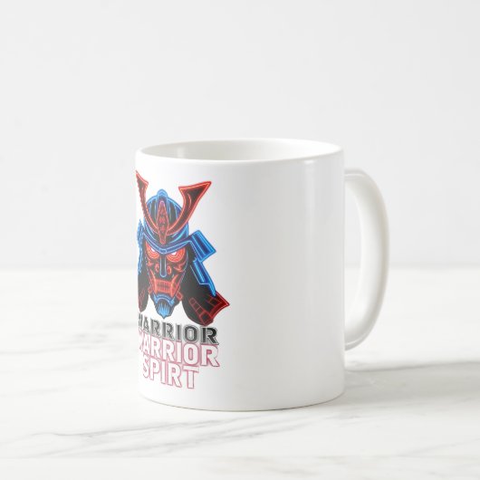 Libérer l'esprit guerrier Neon Samurai Masque Mug (Devant droit)
