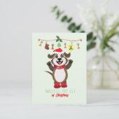 Libérez la joie de Noël Chien Carte postale (Debout devant)