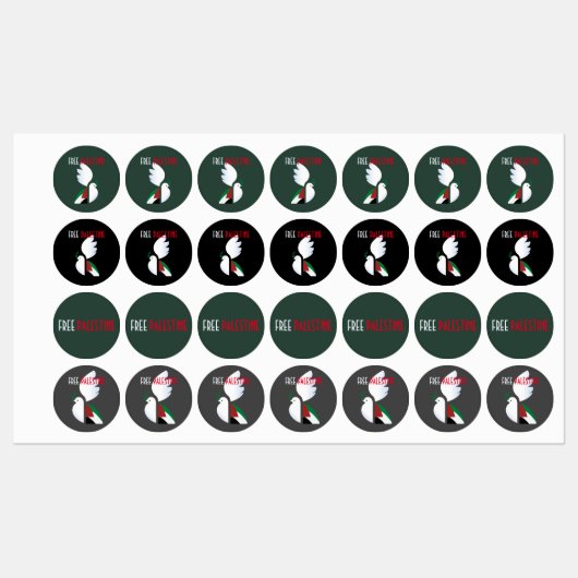 Libérez la Palestine Étiquettes de solidarité - Dr (Feuille)