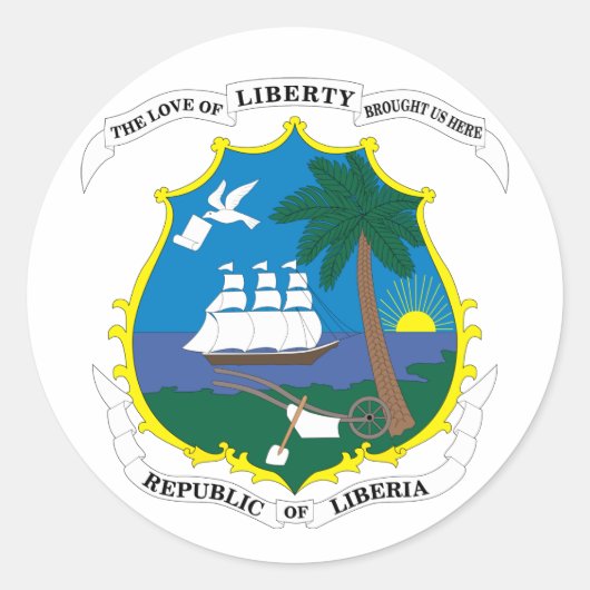 liberia embleem ronde sticker (Voorkant)