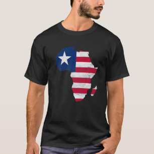 Liberia Flag Africa Continent Silhouette Gift voor T-shirt
