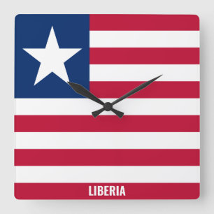 Liberia Flag Dazzling Patriotic Vierkante Klok