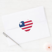 Liberia Flag Hart Sticker (Envelop)