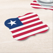 Liberia Flag Kartonnen Onderzetters (Gekanteld)