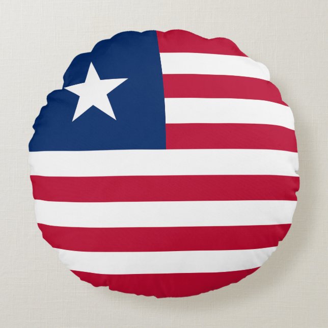 Liberia Flag Rond Kussen (Voorkant)