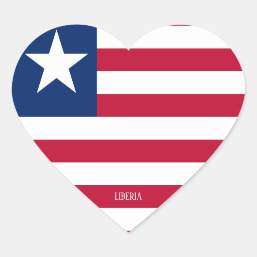 Liberia Flag Splendid Patriotic Hart Sticker (Voorkant)