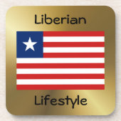Liberia Flag+Text Onderzetter (Voorkant)