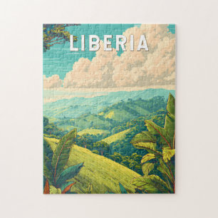 Liberia Illustratie Reis Kunst Vintage Legpuzzel