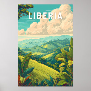 Liberia Illustratie Reis Kunst Vintage Poster