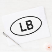 Liberia "LB" Ovale Sticker (Envelop)