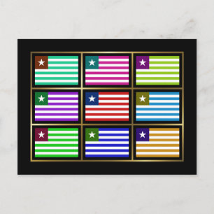 Liberia Multihue Flags Briefkaart