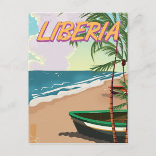 Liberia retro vakantie reisposter feestdagenkaart