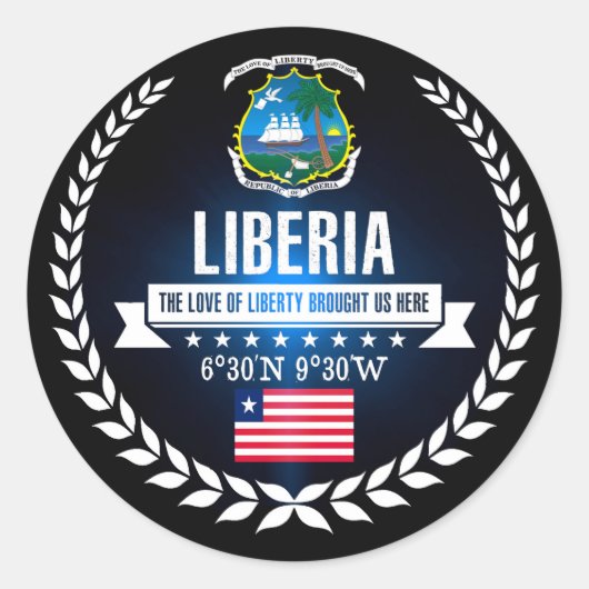 Liberia Ronde Sticker (Voorkant)