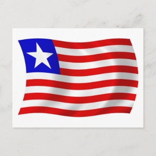 Liberia Vlag Ansichtkaart Briefkaart