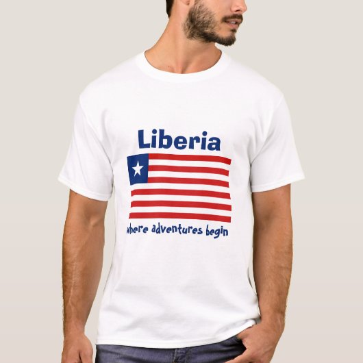 Liberia vlag + Map + Tekst T-shirt (Voorkant)