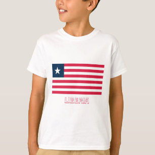 Liberia vlag met naam t-shirt