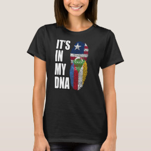 Liberiaanse en Comorese gemengde DNA-vlag T-shirt