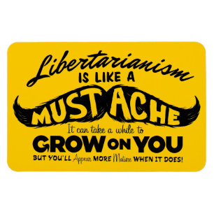 Libertarian Mustache Premium Flexi Magnet Magneet