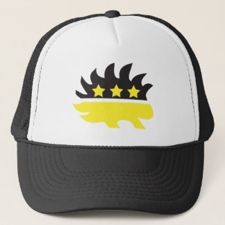 Libertarian porcupine logo (geel) trucker pet