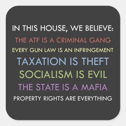 Libertarien Nous Croyons Sticker (Devant)