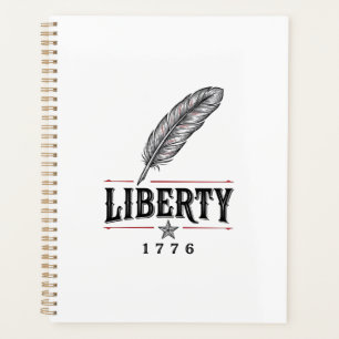 Liberté 1776 Dessin vectoriel de plume patriotique
