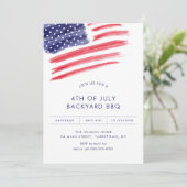 LIBERTÉ 4 juillet Jardin BBQ Party Invitation (Debout devant)