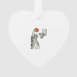 Liberté Basketball Dunk Dessin de gravure vintage_