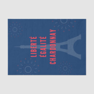 Liberté Égalité Chardonnay Grappige Eiffeltoren Wi Tissuepapier