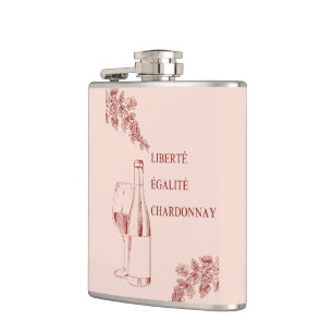 Liberté Égalité Chardonnay Grappige Wijnillustrati Heupfles