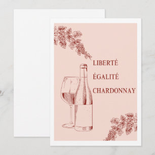 Liberté Égalité Chardonnay Grappige Wijnillustrati Kaart