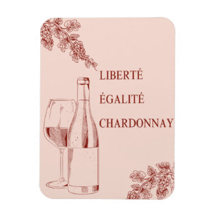 Liberté Égalité Chardonnay Grappige Wijnillustrati Magneet