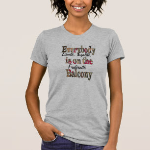 Liberté Égalité Fratenite, E-body op de Balcony T-shirt