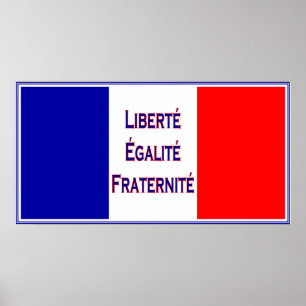 Liberté, Egalité, Fraternité French Flag Bastille Poster