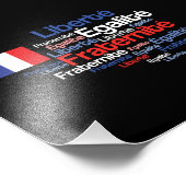 Liberté, Égalité, Fraternité French National Motto Foto Afdruk (Hoek)