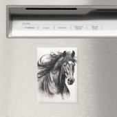 Liberté en mouvement : Magnet Black Horse (In Situ (Lave-vaisselle))
