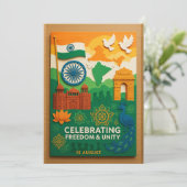 Liberté et Unité Inde Carte (Debout devant)