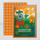 Liberté et Unité Inde Carte (Devant / Derrière)
