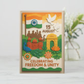 Liberté et Unité Inde Carte (Debout devant)