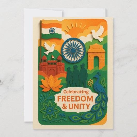 Liberté et Unité Inde Carte (Devant)
