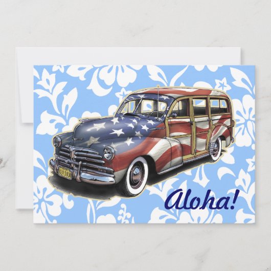 Liberté Invitations du Woody Hawaiian Party (Devant)