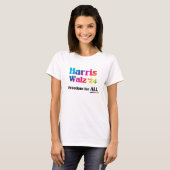Liberté pour tous LGBTQ Harris Walz T-shirt (Devant entier)