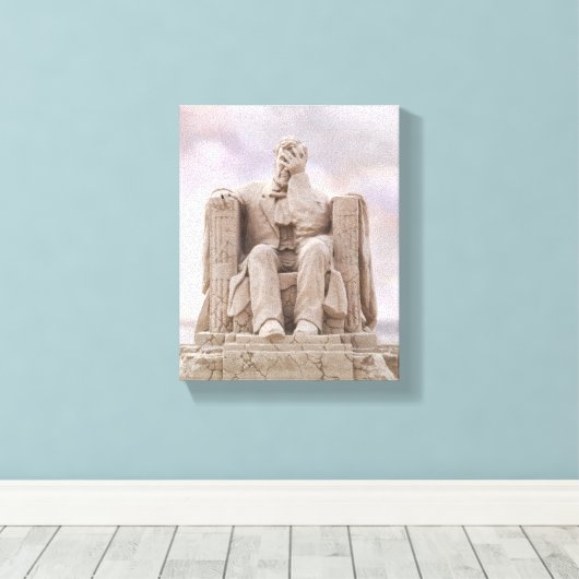 Liberté s'effondrant, toile Lincoln Facepalming (Insitu (Plancher de Bois))