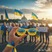 LIBERTÉ & Ukraine Drapeaux Tôles / Lunettes de sol