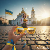 LIBERTÉ & Ukraine Drapeaux Tôles / Lunettes de sol