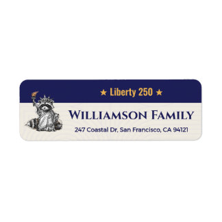Liberty 250 Raccoon Patriotic Family Return Etiket