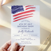 LIBERTY 4th of July Verjaardagsfeestuitnodiging