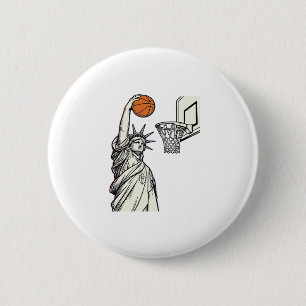 Liberty Basketbal Dunk Vintage Gravure Design_1 Ronde Button 5,7 Cm
